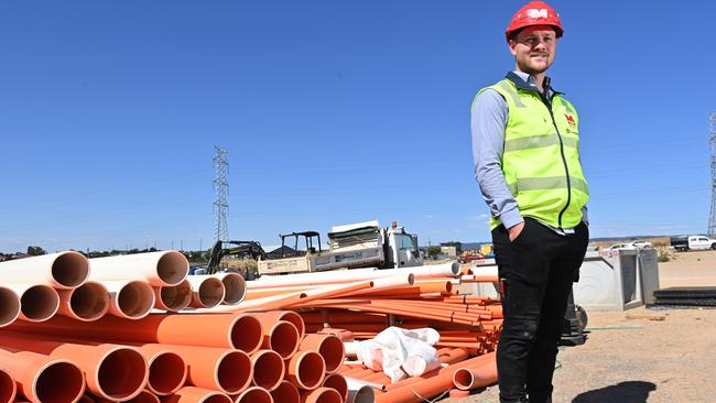 MOSSOP Construction + Interiors site manager John Foster on an Adelaide building site. Picture: Keryn Stevens