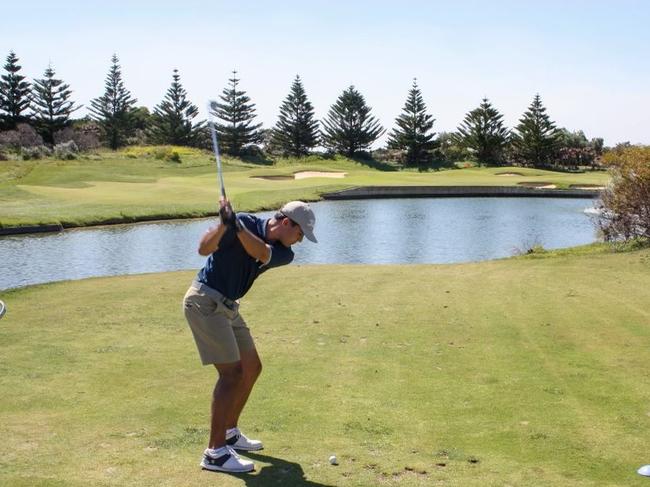 Bond University student Rueben Steyn has unlocked the secret of the links in Perth to finish second in the 2022 Australian Uni Games golf. Photo: Supplied.