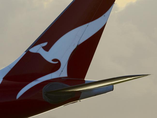 Generic pics of Sydney Airport.  Qantas logo on tail of plane. Pic Jenny Evans