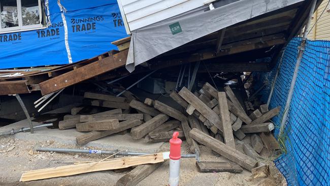 New Farm house collapse. Picture: Reece D'Alessandro