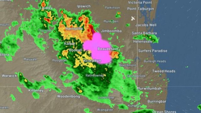 The slow-moving storms that dumped 150mm-plus on South East Queensland on Wednesday night. Picture: Weatherzone