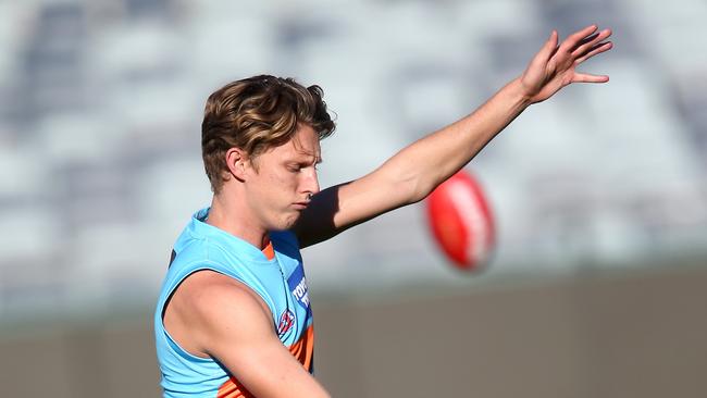 Lachie Whitfield ran amok on his return for GWS against Carlton, but still lost value due to a sky high break even. Picture: Glenn Ferguson.