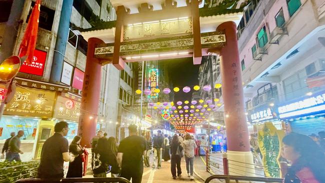 The entrance to the Temple St Night Markets in the vibrant Kowloon district of Hong Hong. Picture: Peter Carruthers