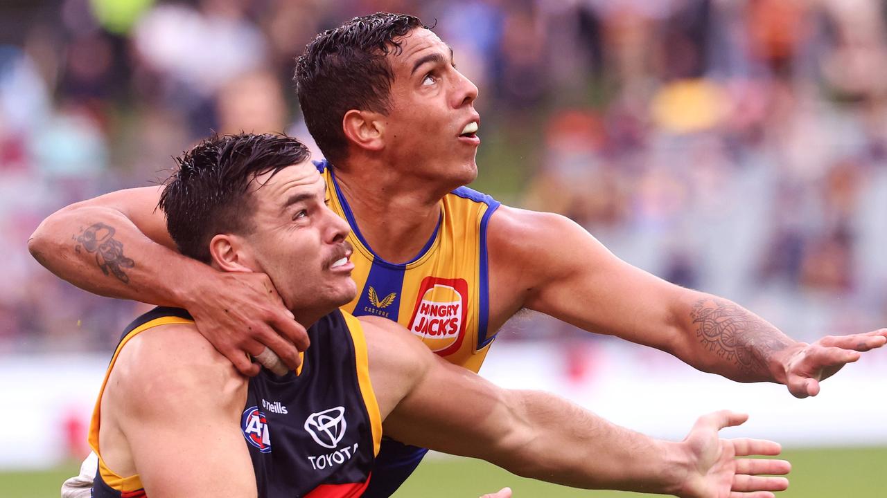 Winder in action for the Eagles against Adelaide during the 2022 season. (Photo by James Elsby/AFL Photos via Getty Images)