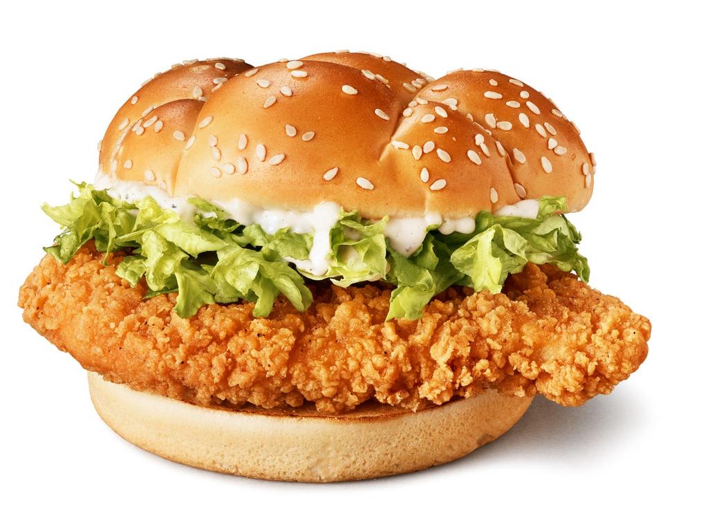 UK McDonald’s is trialling a chicken burger that’s been dubbed ‘better than KFC’. Picture: Supplied