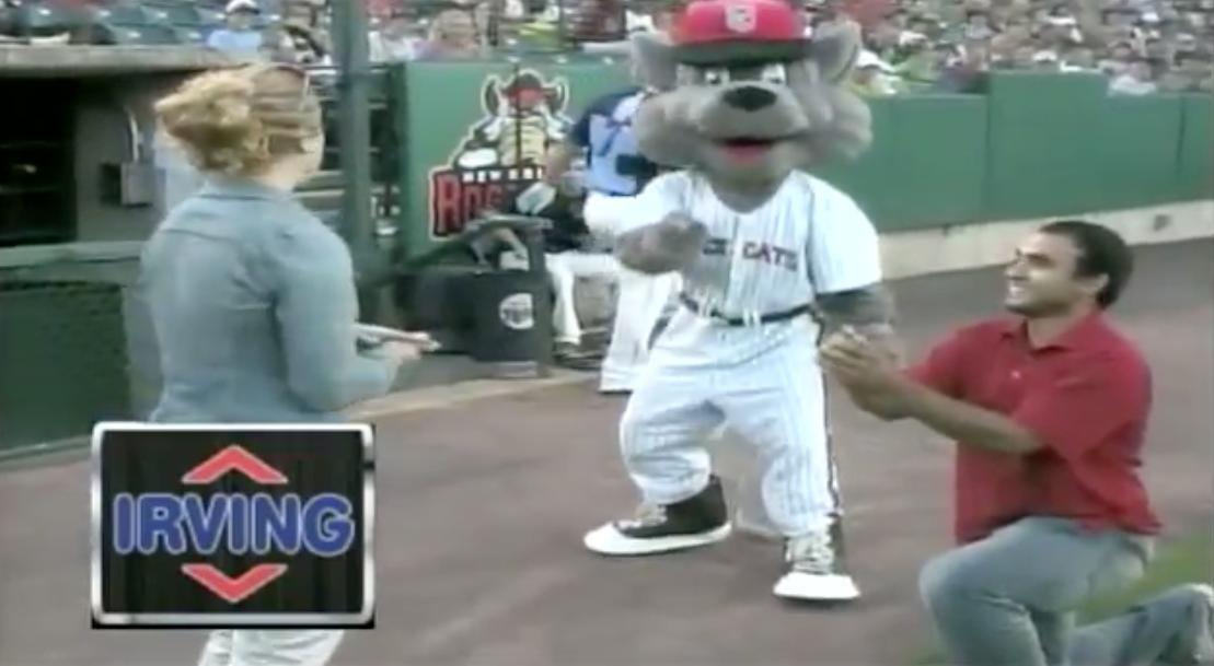 Flashback: Minor league first pitch turns into a marriage proposal