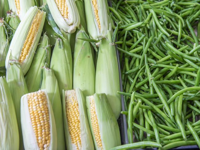 Sweetcorn and beans. Picture: Rob Leeson