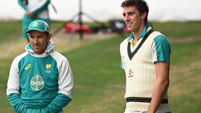 Cummins and Justin Langer are reportedly planning to meet prior to next week’s first Test. (Photo by Steve Bell/Getty Images)