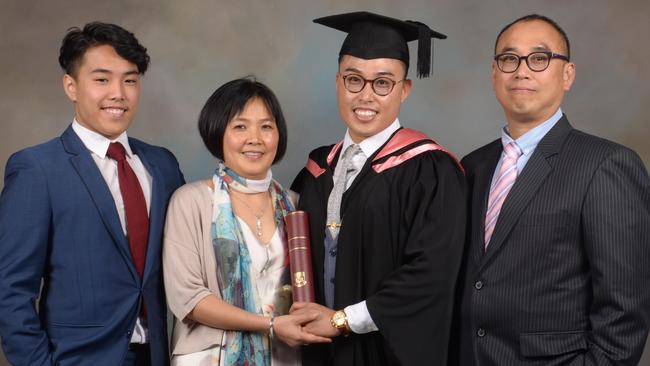 Christopher Le, second from right, with his family