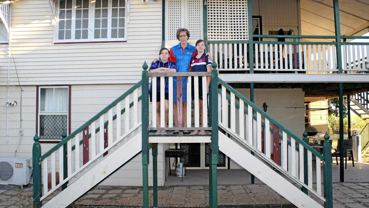 The Clarkson family, including Brooke, Trudy, Grace and Stephen (not pictured), were forced to relocated their beloved home to make way for the Mackay Ring Road. Picture: Luke Mortimer