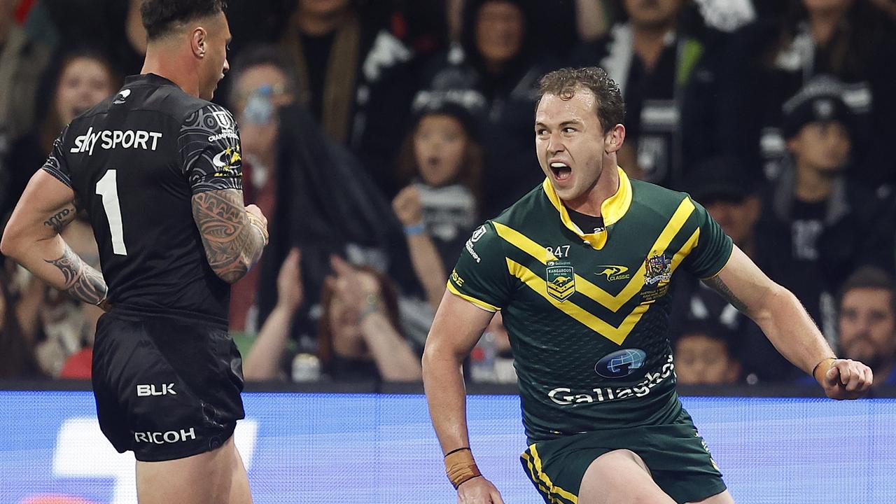 Dylan Edwards could make his Blues debut next year after impressing Mal Meninga on the wing for Australia. Picture: Daniel Pockett/Getty Images