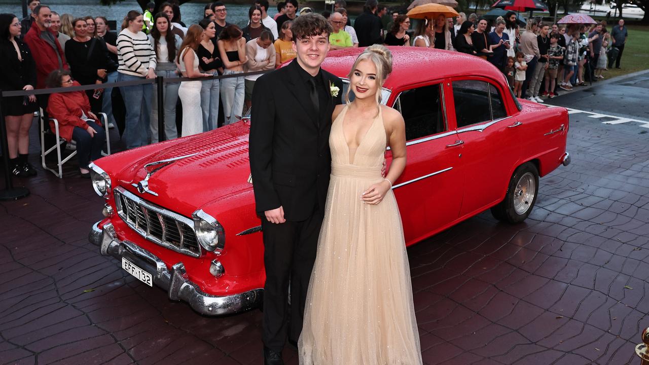 Students arrive for Robina State High formal at HOTA. Madison Drinkwater and Tyrone Fitzgerald. Picture: Glenn Hampson.