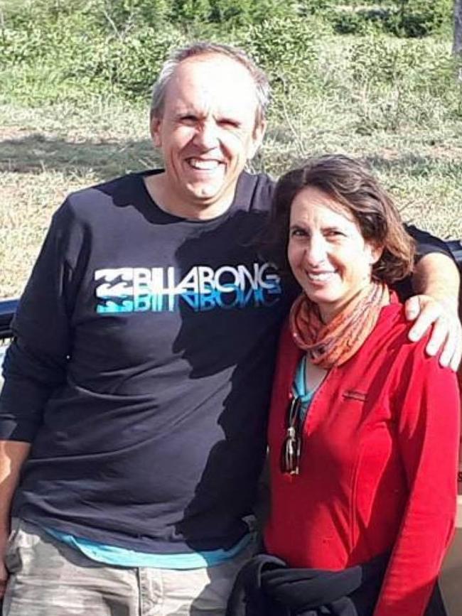 Mum and dad business owners of Travel Africa Chris and Sandie Suchet-Pearson while on a trip in Africa. Picture: supplied