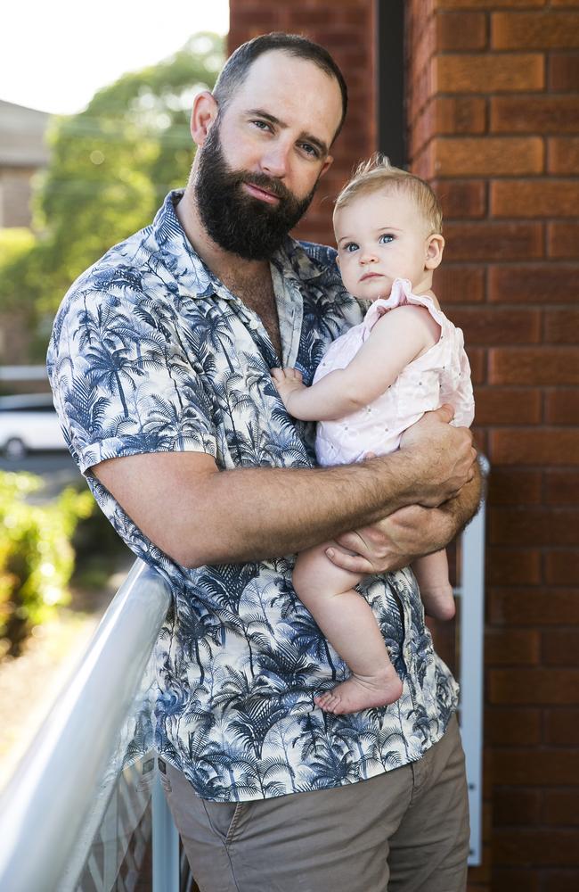 Jordan Edmondson found going from full-time work to prime carer for daughter Piper difficult.