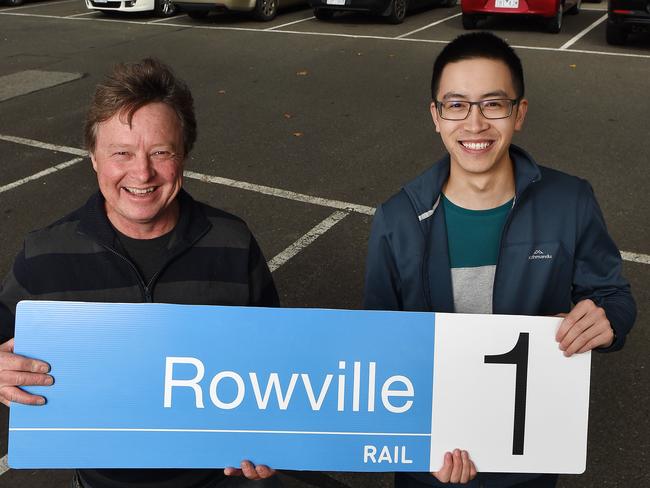 Mick Van de Vreede, long time Rowville Rail campaigner, and Shing Hei Ho, documentary filmmaker. Picture: Steve Tanner