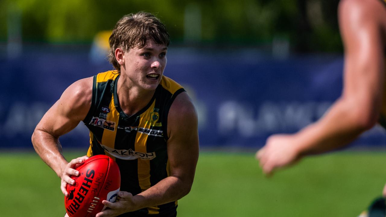 Brayden Taylor is the Round 15 NT News Rising Star nomination. Picture: AFLNT Patch Clapp.