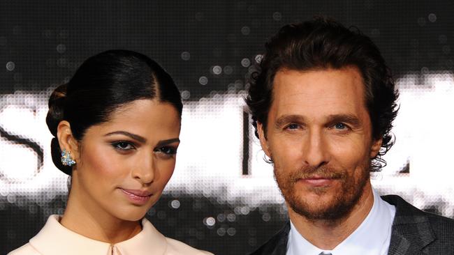 Family first ... Matthew McConaughey and Camila Alves attend the European premiere of Interstellar at Odeon Leicester Square in London. Picture: Stuart C. Wilson (Getty Images)