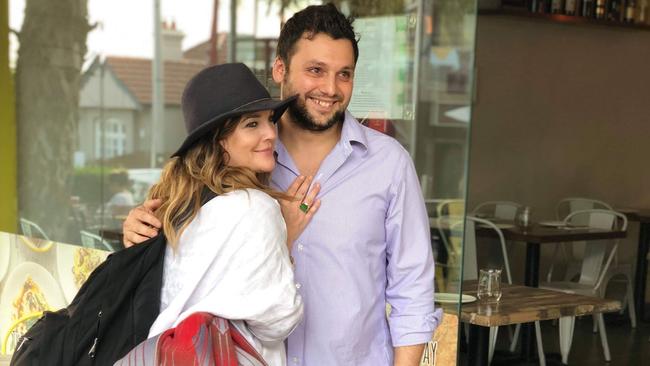 Drew Barrymore with Capriccio Osteria &amp; Bar owner Michele Rispoli in Leichhardt.