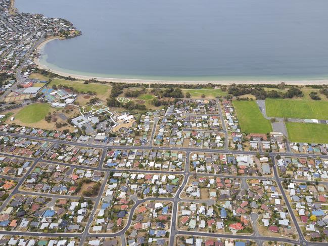 Wentworth Park, Bellerive. Bellerive Beach. Aerial Images of Hobart and surrounds. Picture: RICHARD JUPE file / generic / landscape / Tasmania / air / helicopter / drone / Sports grounds / playing fields