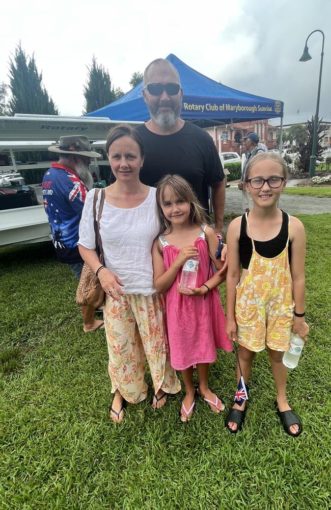 Matilda, Marli, Trudy and Chris Mahon at the Maryborough Australia Day celebrations.