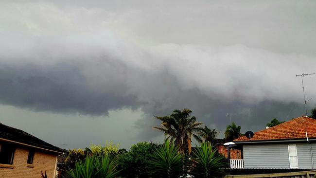 Storm clouds roll over Kellyville as Sydney is hit for the third day in a row with afternoon storms.Picture: Isabella Lettini