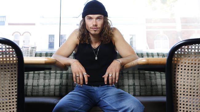 Actor Sam Corlett also loves to surf, skateboard and meditate. Picture: Richard Dobson