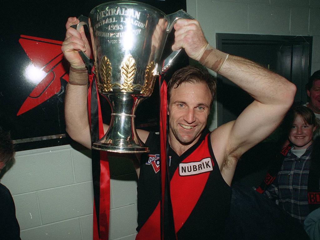 Watson won three premierships across his 307-game career playing for Essendon.