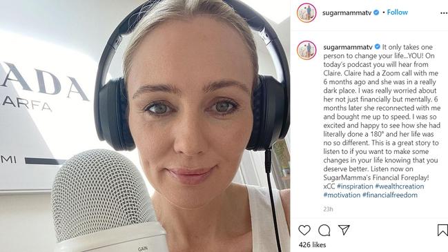 Financial planner Canna Campbell promoting her podcast series on Instagram.