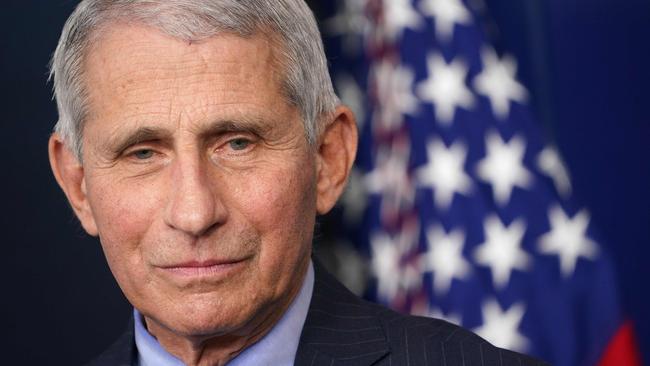 US National Institute of Allergy and Infectious Diseases director Anthony Fauci. Picture: AFP