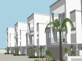 A high-end housing development will replace a seafront motel if the Hervey Bay RSL Services and Memorial Club’s latest plans are approved. Pictured is what the complex would look like from the driveway. IMAGE: Insight SJC