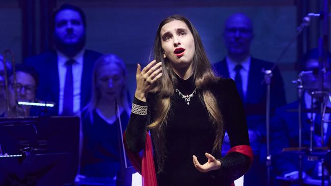 Soprano Astrid Girdis performing in the Australian Brandenburg's Noel! Noel! concert in City Recital Hall December 2024. Picture: Keith Saunders *PLS CREDIT*