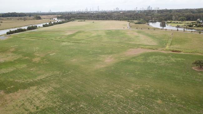 Aerial of the future site of the Robina City Parklands. Picture: Mike Batterham