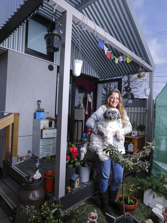 The homes have a small deck out the front. Picture: Wayne Taylor