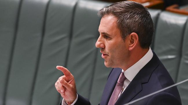 Treasurer Jim Chalmers in question time on Monday. Picture: NCA NewsWire / Martin Ollman