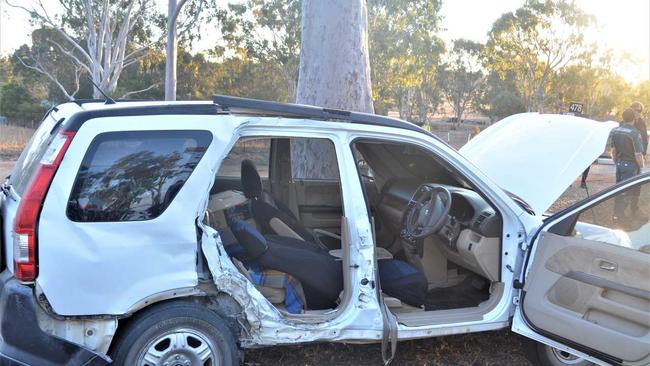 Fire crews were called to Warwick-Killarney road and East St to removed two trapped drivers in a car at 4.25pm. Picture: Tessa Flemming