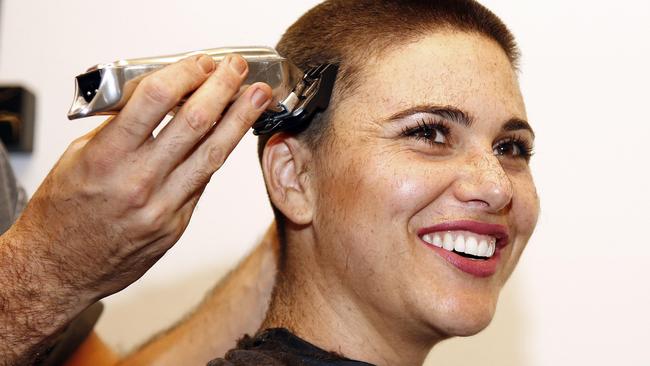 Henrietta Moore had her head shaved to raise money for the Leukaemia Foundation and to remind girls they are more than what theylook like. Picture: Tertius Pickard