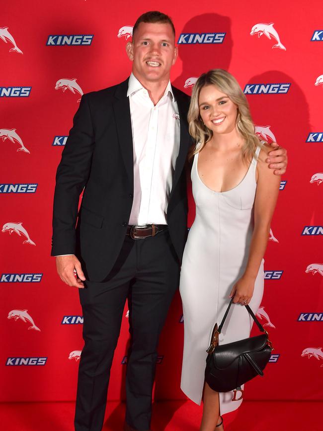 Thomas Gilbert and Maddie Mare at the Dolphins season launch. Picture: John Gass