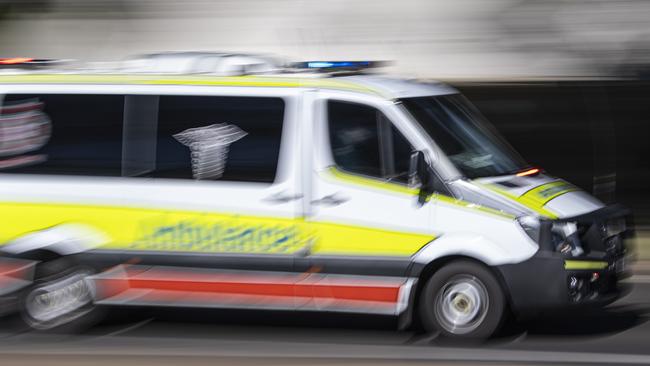 Paramedics were called to the scene at Greenfields Bvd and Malcomson St about 2.40pm Thursday following reports a vehicle and hit a bicycle. Picture: Kevin Farmer