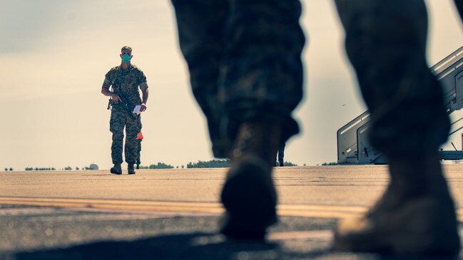 All Marines will be tested twice for COVID-19 and quarantined for 14-days. Picture: Gunnery Sgt. Scott Schmidt