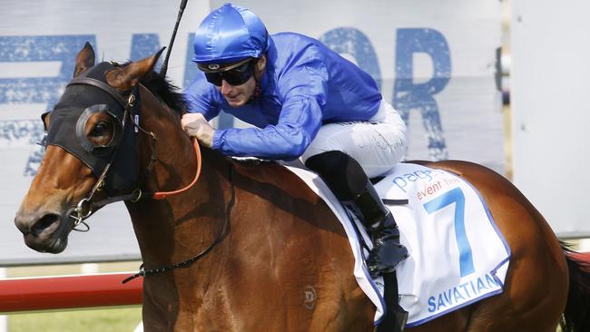 James McDonald rated Savatiano perfectly in front to score a dominant win in The Hunter. Picture: AAP