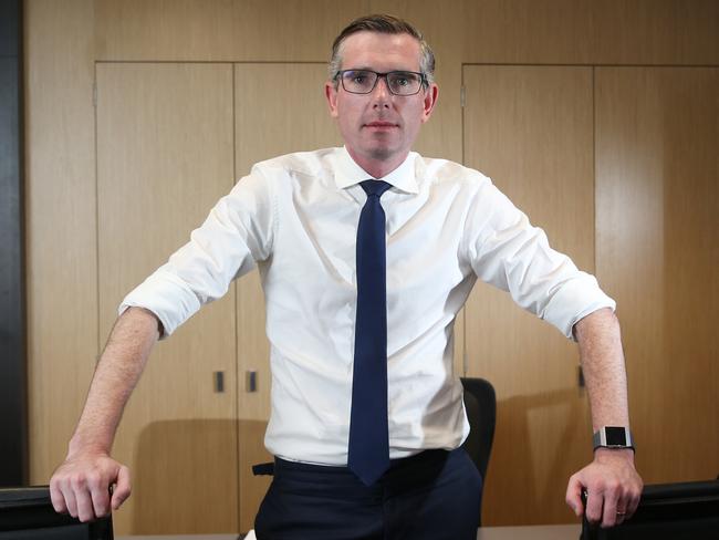 NSW Treasurer Dominic Perrottet in his office in Sydney. Picture: Britta Campion