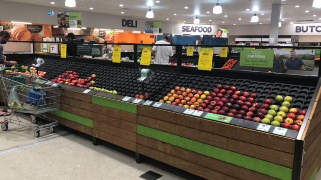 The fruit section is seen at a Woolworths store in Greater Sydney. Picture: Twitter