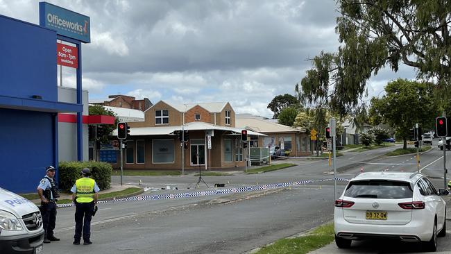 The crime scene established on the corner of Nowra Ln and Worrigee St on January 4, 2022. Picture: Dylan Arvela