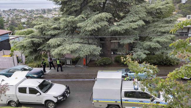 Suspicious death scene Livingston Street, South Hobart. Picture Chris Kidd