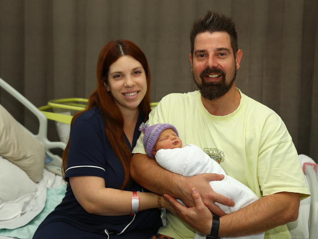 Amity Sylvia-Ann Rankin. Parents Georgia Cowdery and Dave Rankin of Belmont. Born 31.3.25 weighing 3420g. Picture: Alison Wynd