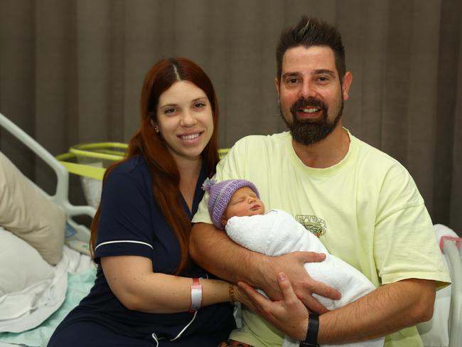 Amity Sylvia-Ann Rankin. Parents Georgia Cowdery and Dave Rankin of Belmont. Born 31.3.25 weighing 3420g. Picture: Alison Wynd