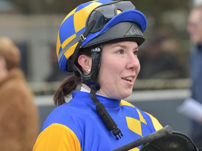 Hannah Le Blanc after Ashlor won the Johns Lyng Group BM70 Handicap, at Geelong Racecourse on July 15, 2022 in Geelong, Australia.(Photo by Reg Ryan/Racing Photos via Getty Images)