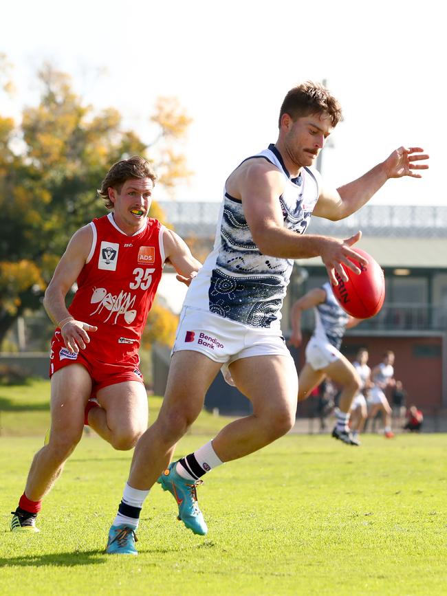 Former Shepparton United junior Jye Chalcraft won Geelong VFL team’s best and fairest this year. Picture: Kelly Defina/AFL Photos/via Getty Images