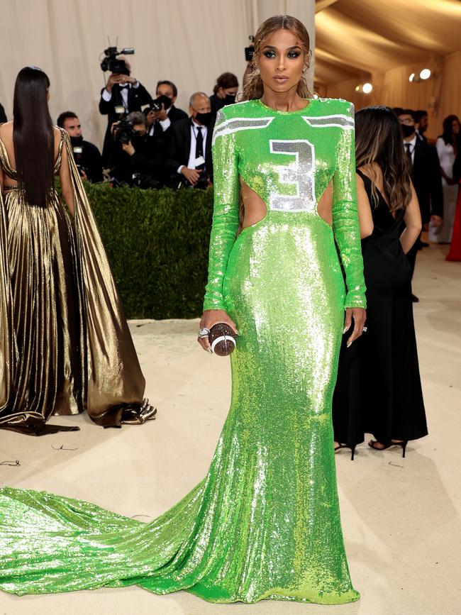 Ciara is all of us who have lied to a guy we like about being into sports only to panic and wear this on the first date. Photo: Dimitrios Kambouris/Getty Images.
