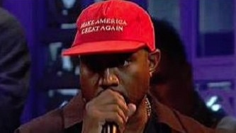 Kanye West has taken to wearing a Make America Great Again cap, which is synonymous with President Trump. Picture: supplied